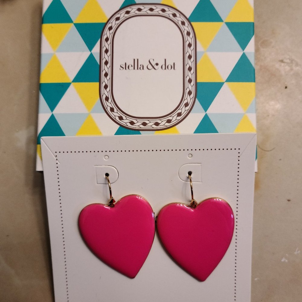 Stella & Dot "Amore" Heart Earrings